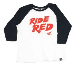 Factory Effex Youth Honda Ride Red Baseball T-Shirt