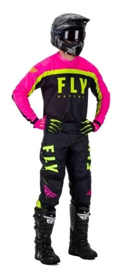Fly Racing Dirt Fly Racing Youth F-16 Pants -Highway 21 shop fly racing dirt youth f16 pants neon pink black hi viz 3