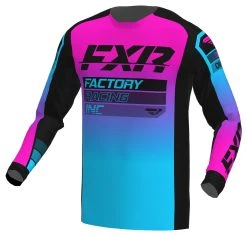 FXR Youth Clutch Pro MX Jersey -Highway 21 shop fxr clutch pro mx jersey black sky pink