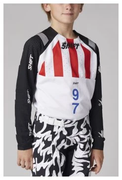 Shift Youth Blue Label Flame Jersey -Highway 21 shop shift youth3lue label flame jersey white black 1