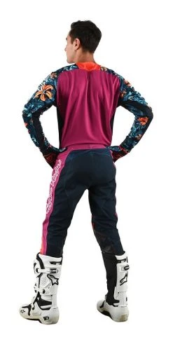 Troy Lee Designs Troy Lee SE Pro Cosmic Jungle Pants -Highway 21 shop troy lee designs se pro pant cosmic jungle orange navy orange navy 3